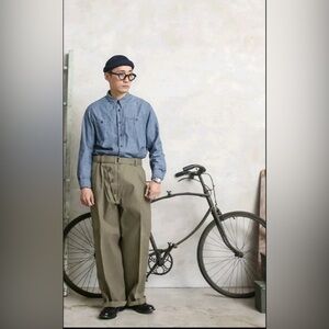 Vintage Italian Military Motorcycle Trousers Olive Drab 38–40